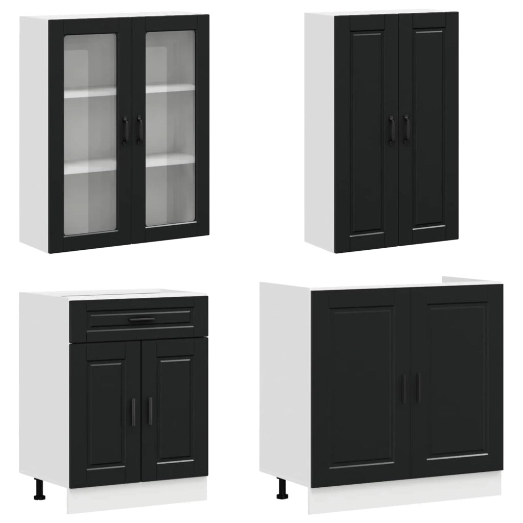 Unità Cucina PORTO 8 pcs Nero Legno ingegnerizzato 3438498