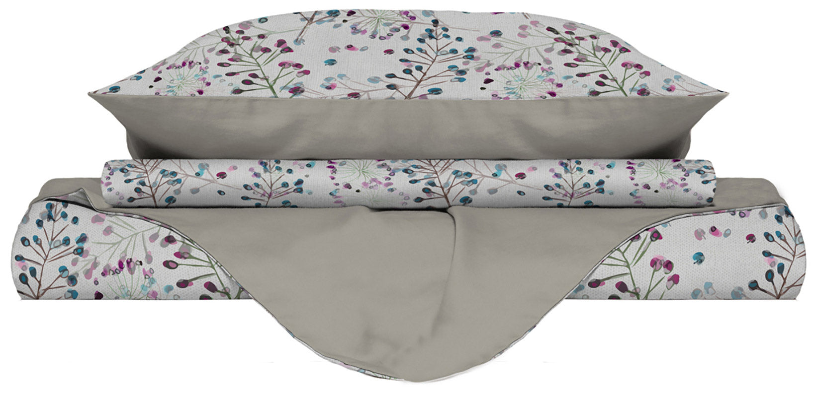 Copripiumino Matrimoniale Double Face con Federe Stampato Flor