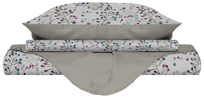 Copripiumino Matrimoniale Double Face con Federe Stampato Flor