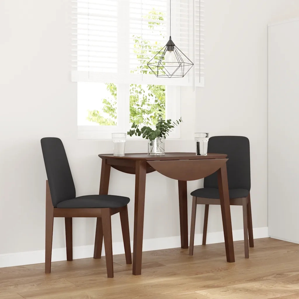 Sedie da Pranzo con Cuscini 2pz Marrone Legno Massello di Hevea 4102444