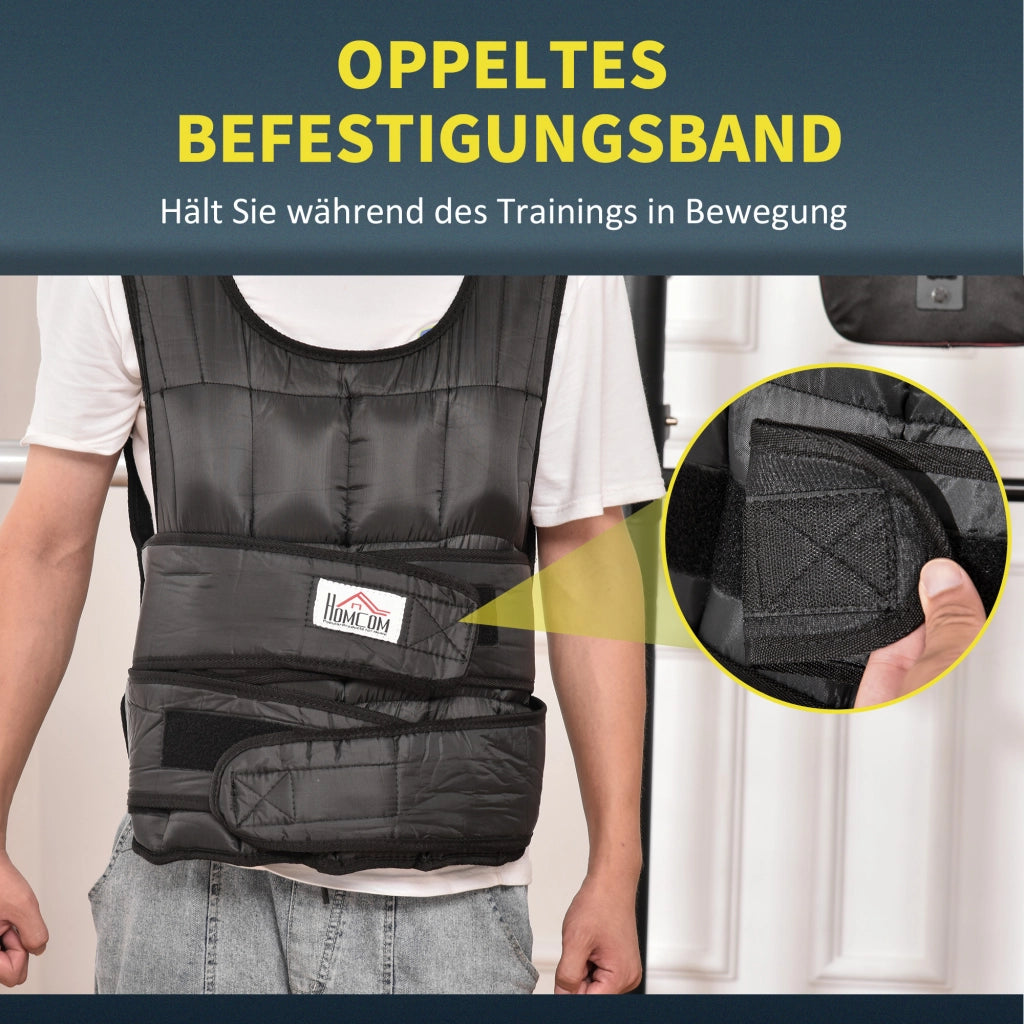 Gilet Ponderato Regolabile per Fitness ¨C Minimal ¨C 60x50 cm Nero