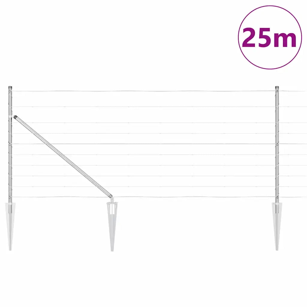 Palo della recinzione Zincato 25 x 1 m Acciaio 3351424