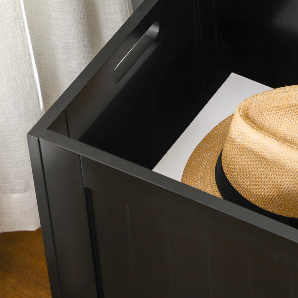 Baule contenitore con coperchio ¨C Xylo ¨C nero 81x40x46 cm
