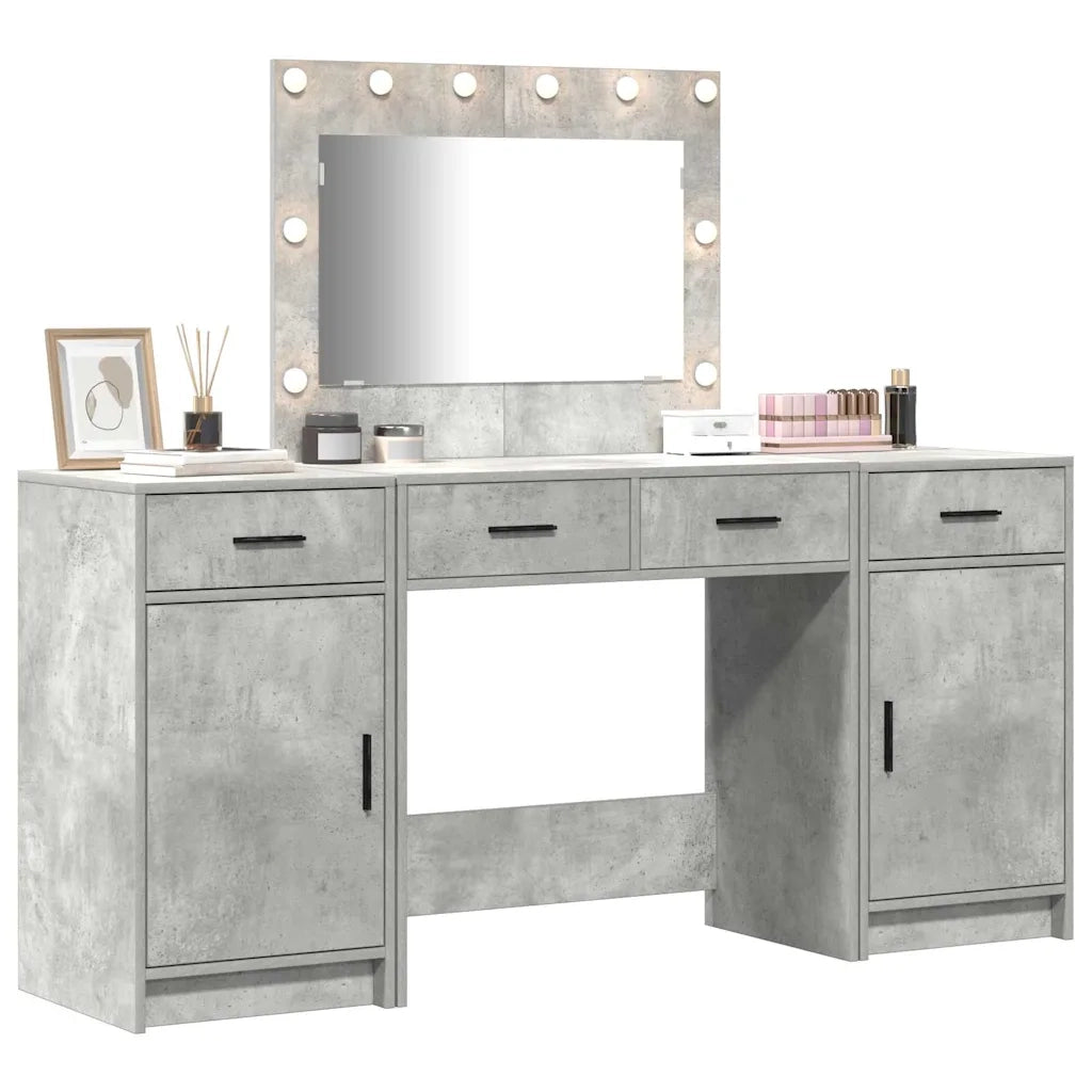 Tavolo da Trucco con cassetto 3 pcs Grigio Legno multistrato 3334248
