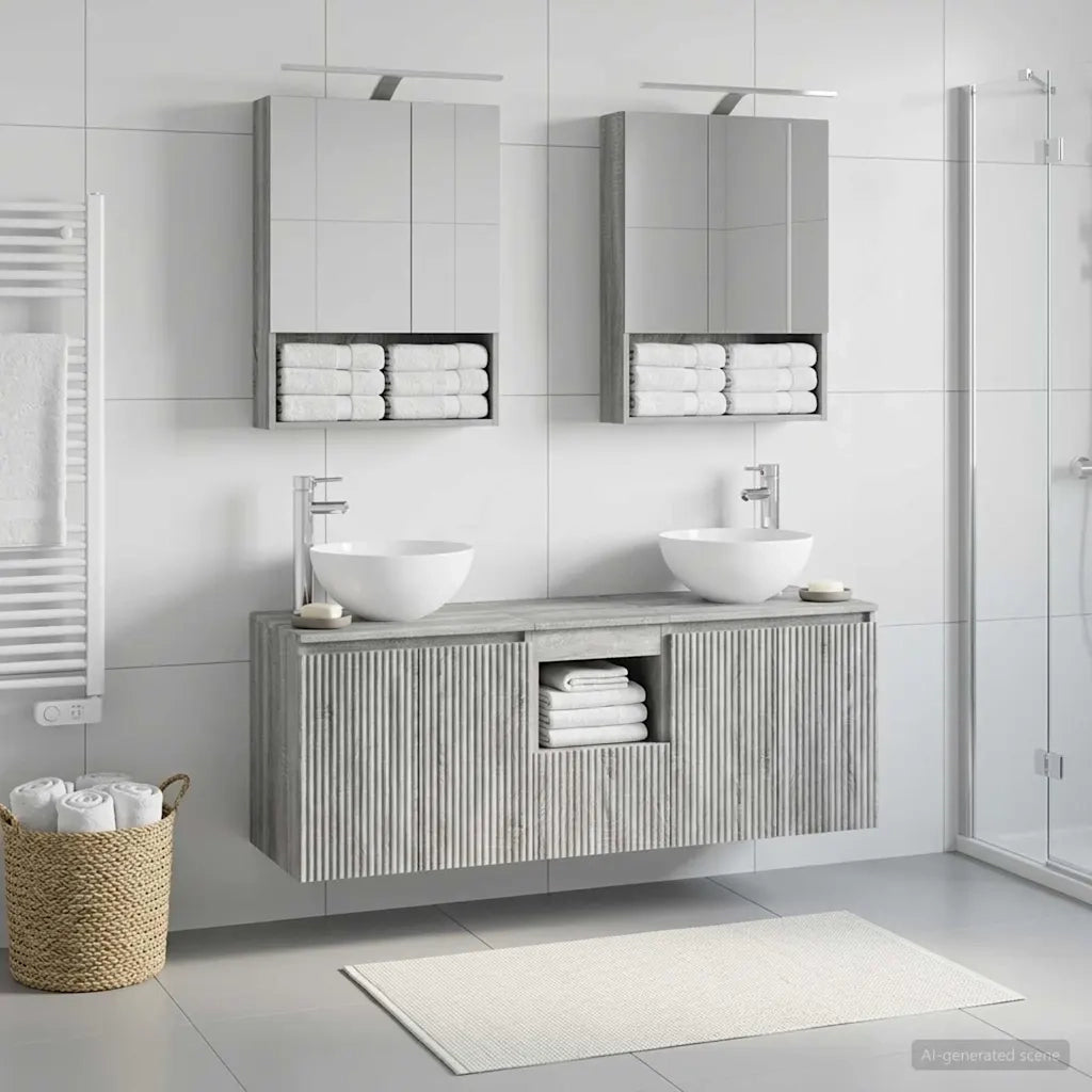 Set di Armadi da Bagno 5 pcs Sonoma grigio 50 x 14,5 x 70 cm 3406364