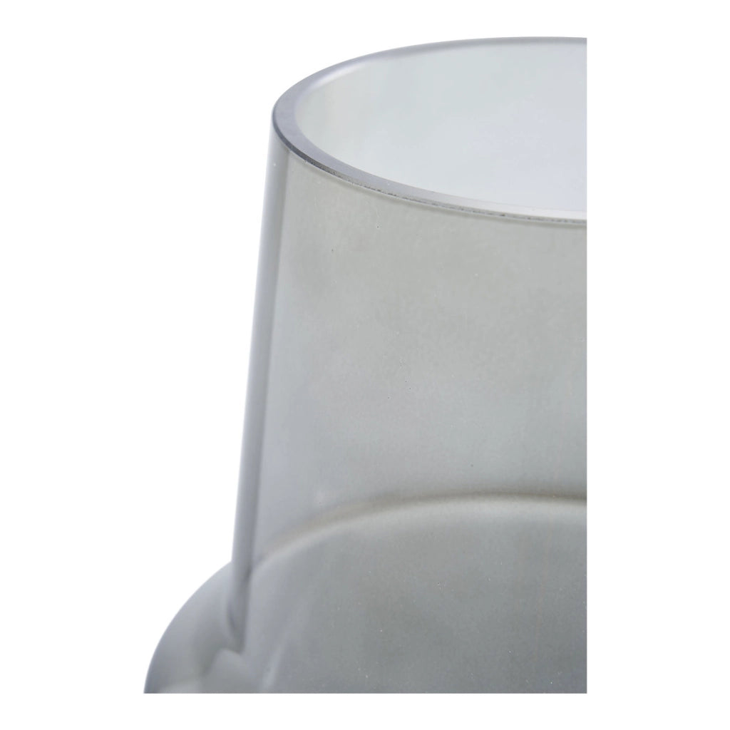 Vaso in vetro fumé grigio forma a clessidra ø15x19 cm