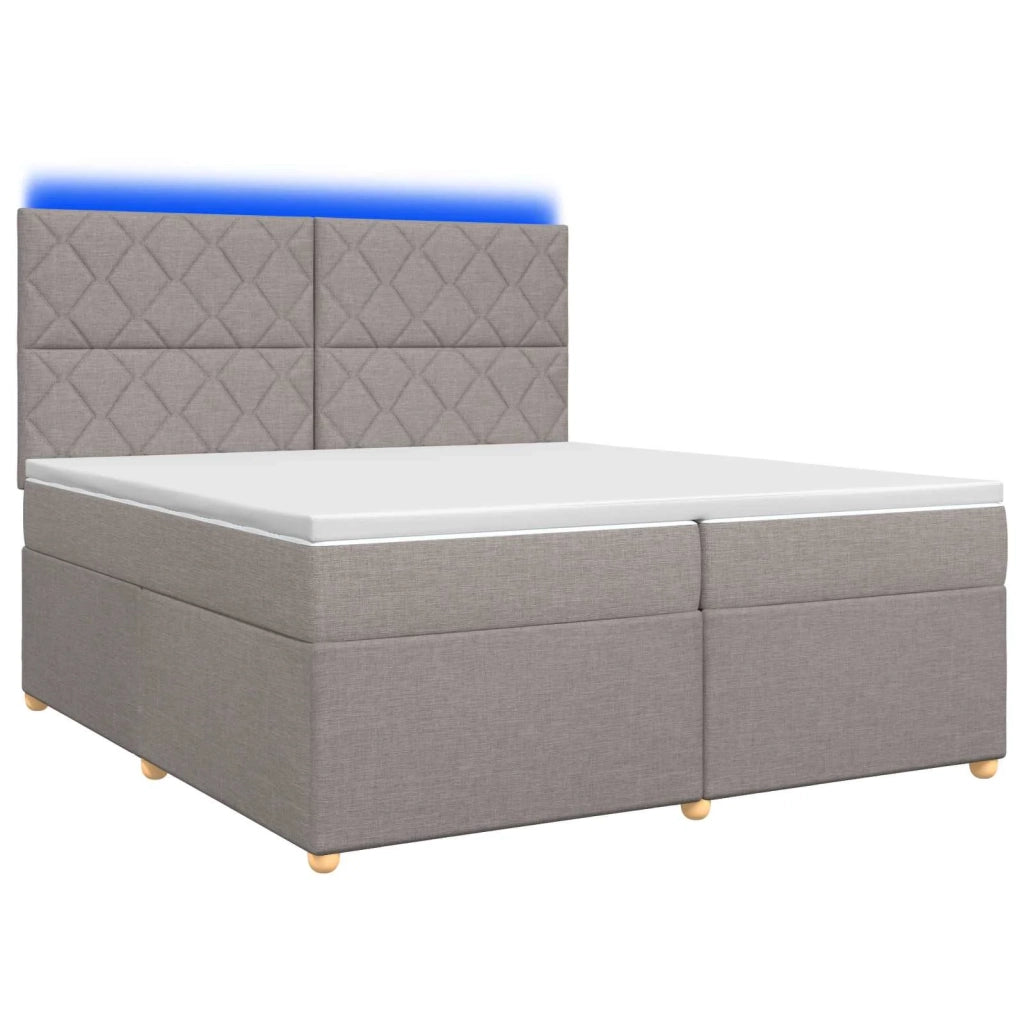 Letto box spring con materasso Tortora 200 x 200 cm Tessuto 3455438