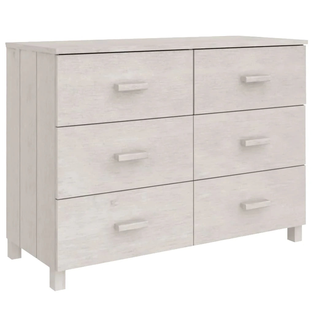 Credenza buffet cassettiera mobile contenitore organizer cucina soggiorno soggiorno 113 x 40 x 80 cm legno massello di pino bianco 02_0035771