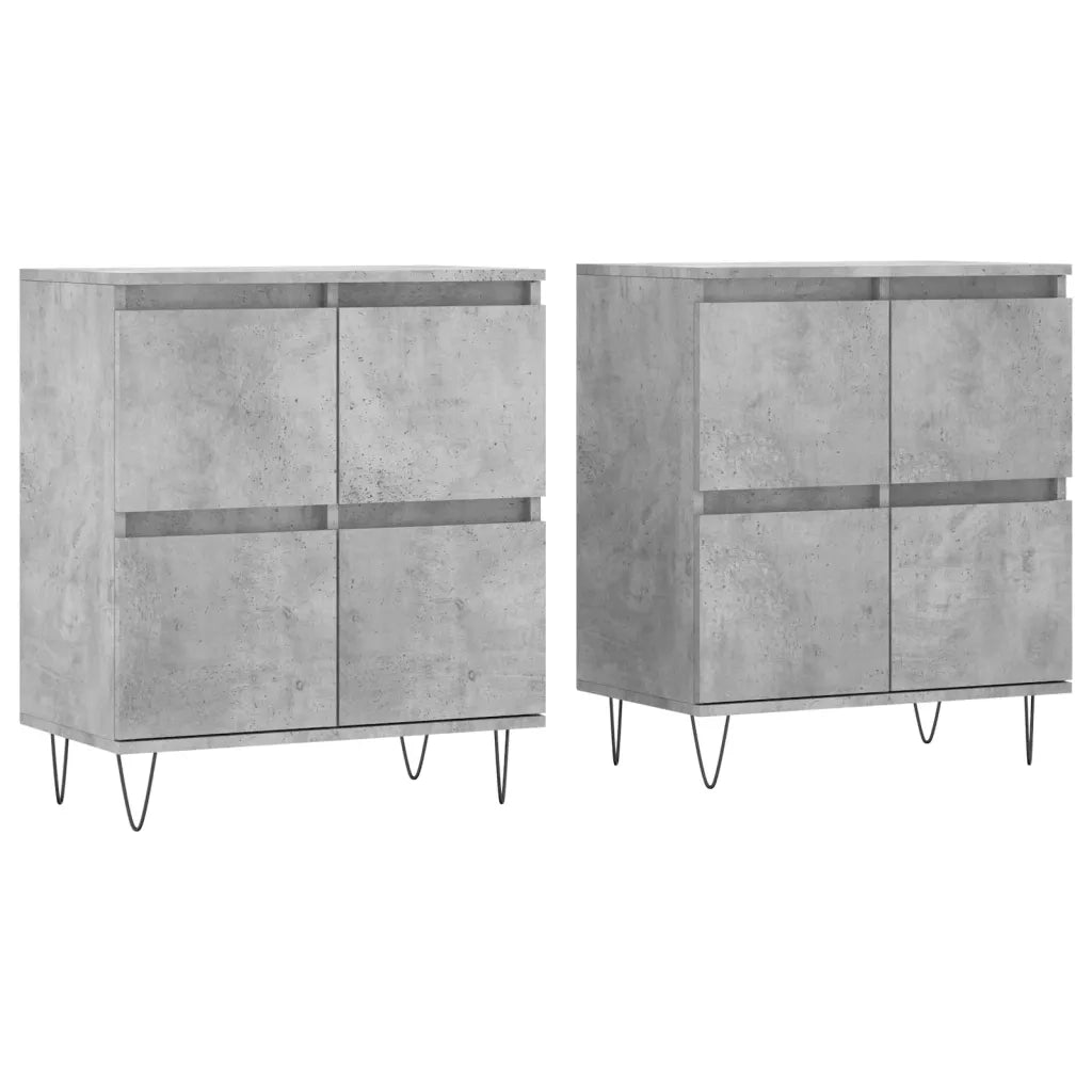 vidaXL Credenze 2 pz Grigio Cemento in Legno Multistrato