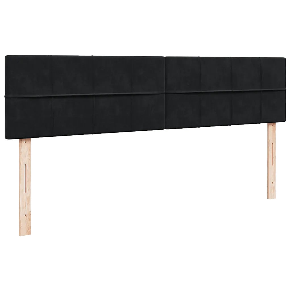 Struttura Letto Pouf con Materasso Nero 200x200 cm in Velluto 3311797