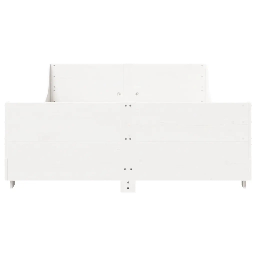Letto senza Materasso Bianco 150x200 cm Legno Massello di Pino 3302280