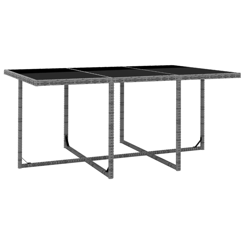 Set da Pranzo da Giardino 11 pz con Cuscini Polyrattan Grigio 46378