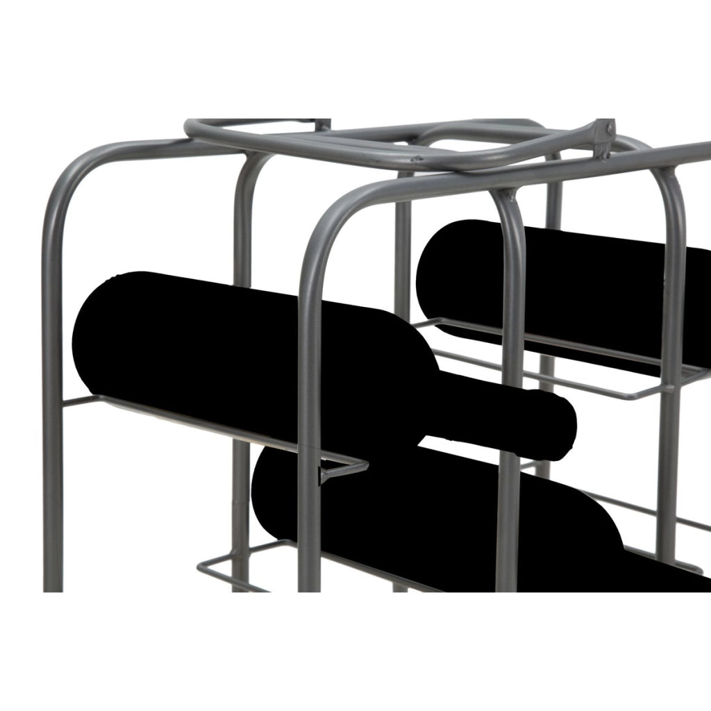 Portabottiglie rack rettangolare in ferro grigio scuro 9 posti 40x23x47,5 cm
