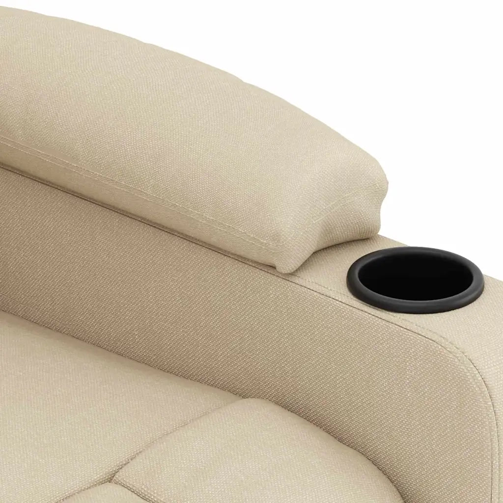 Poltrona Massaggiante Elettrica Crema in Tessuto 3098798