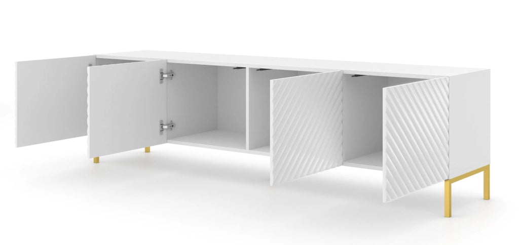 PORTA TV SURF 200 4D GAMBE BIANCO LUCIDO ORO