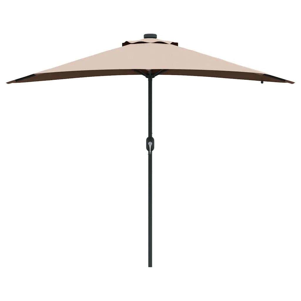 Ombrellone da giardino pieghevole moderno 294 x 150 x 223 cm protezione solare in poliestere color tortora 02_0058661