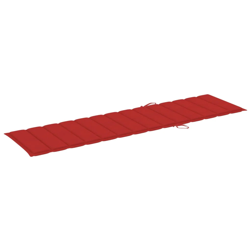 Set di 2 lettini prendisole sedie a sdraio lettini prendisole aiuole da giardino mobili da giardino con cuscini rossi legno massello di teak 02_0012035