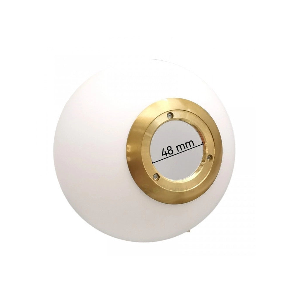 Trade Shop - Lampadario A Sospensione Oro Con Sfera Vetro Bianco Attacco E27 Moderno Minimal 33504 -