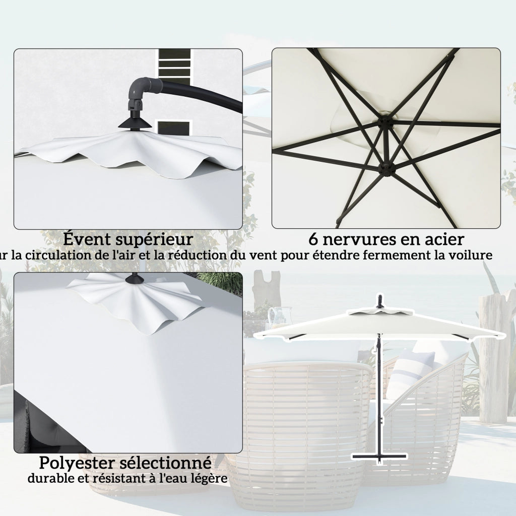 Parasol rettangolare esterno con manovella ¨C zephmum ¨C 294x193x250 cm