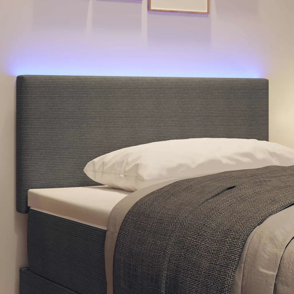 Testiera LED con testiera Grigio chiaro 100 cm Tessuto in Cords 3338021