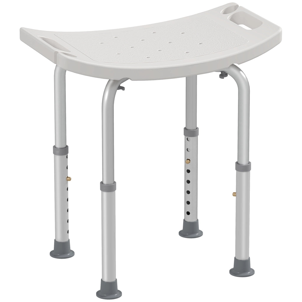 Sgabello da Doccia Regolabile Antiscivolo ¨C Zephmum ¨C Bianco Alluminio