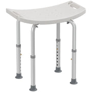 Sgabello da Doccia Regolabile Antiscivolo ¨C Zephmum ¨C Bianco Alluminio