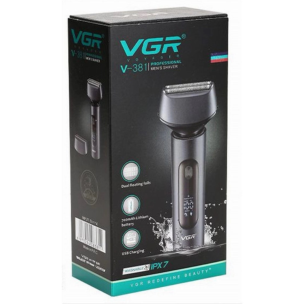 Trade Shop - Rasoio Elettrico Barba Trimmer Professionale Ricaricabile Ipx7 Lavabile Vgr V-381 -