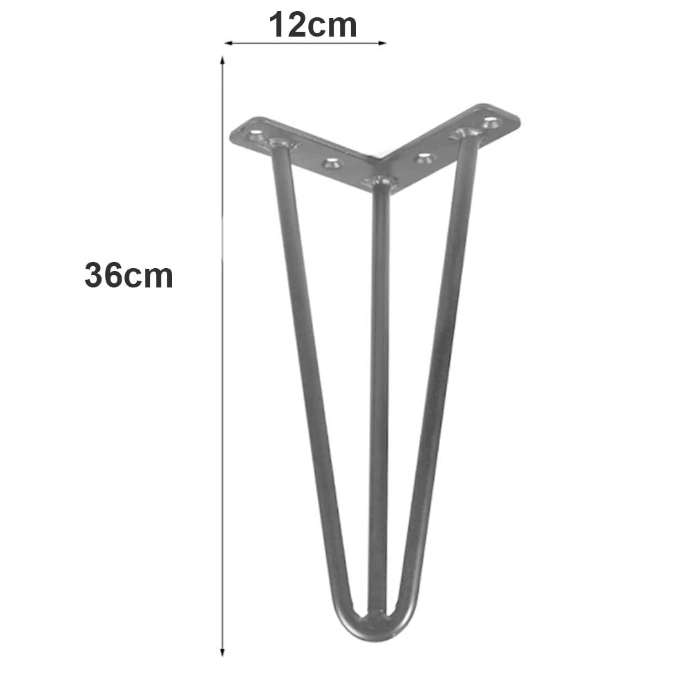 4x Gambe Piedi Tavolo Tavolino Mobili Sgabello 36cm Metallo Design Moderno Grigi