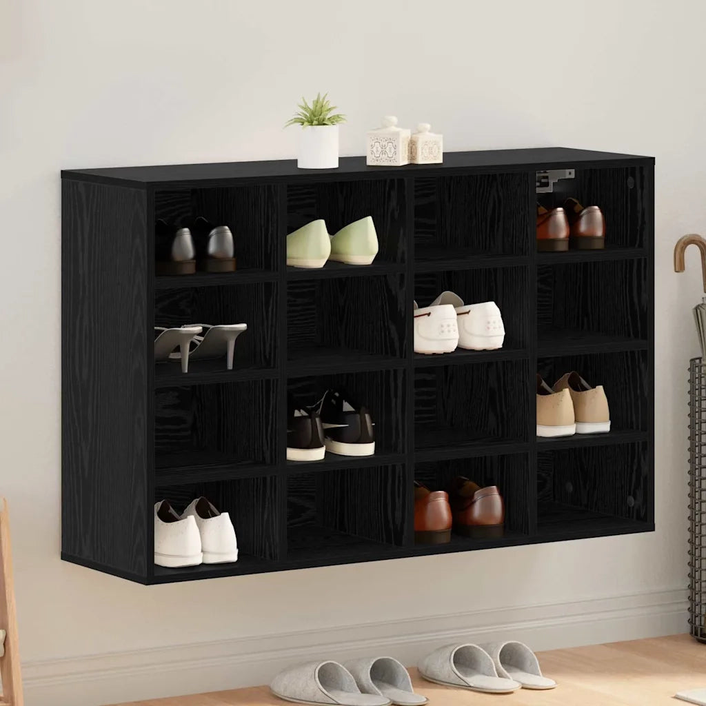 Mobile per scarpe con lo scaffale Rovere Nero 103 x 30 x 67 cm 875220