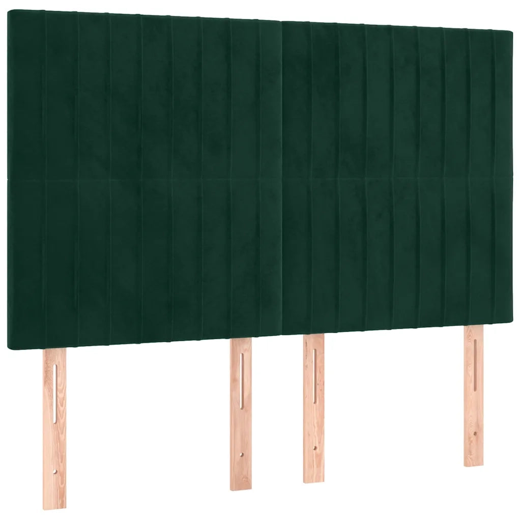 Giroletto a Molle con Materasso Verde Scuro 140x200 cm Velluto 3132804
