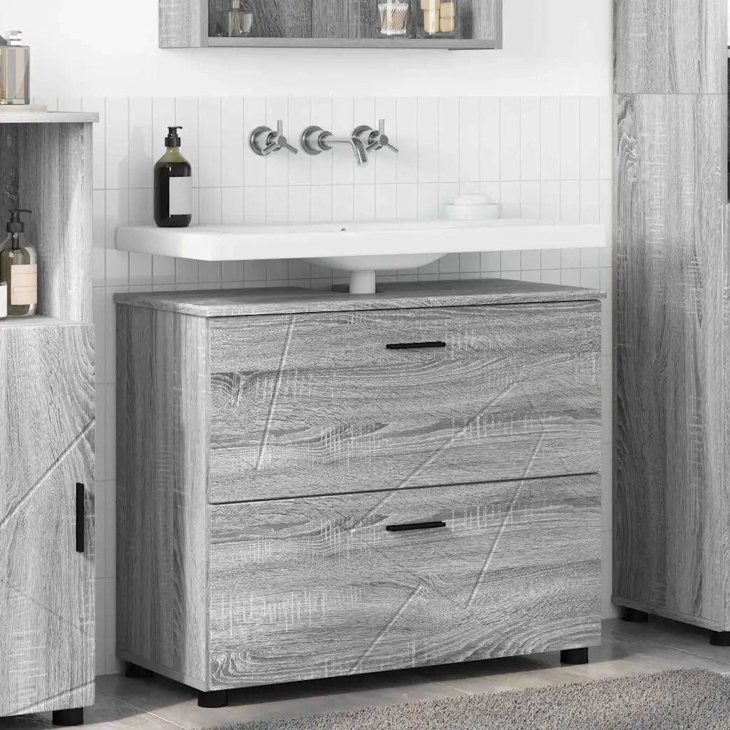 Mobile da Bagno con cassetto Grigio Sonoma 76,5 x 35 x 64 cm