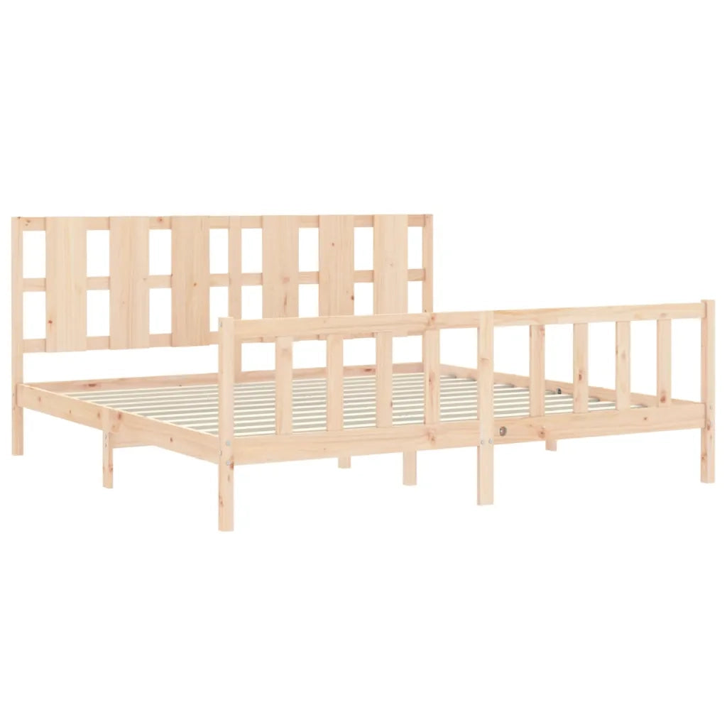 Giroletto senza Materasso-Struttura Letto 200x200 cm in Legno Massello di Pino 903724