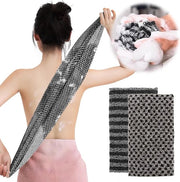 Pacchetto con 2 spazzole per la schiena, per l'esfoliazione, cura efficace della pelle, ideale per l'uso durante la doccia e perfetto per lo spazzolamento della schiena per una pelle pulita e liscia, facile da usare per uomini e donne.