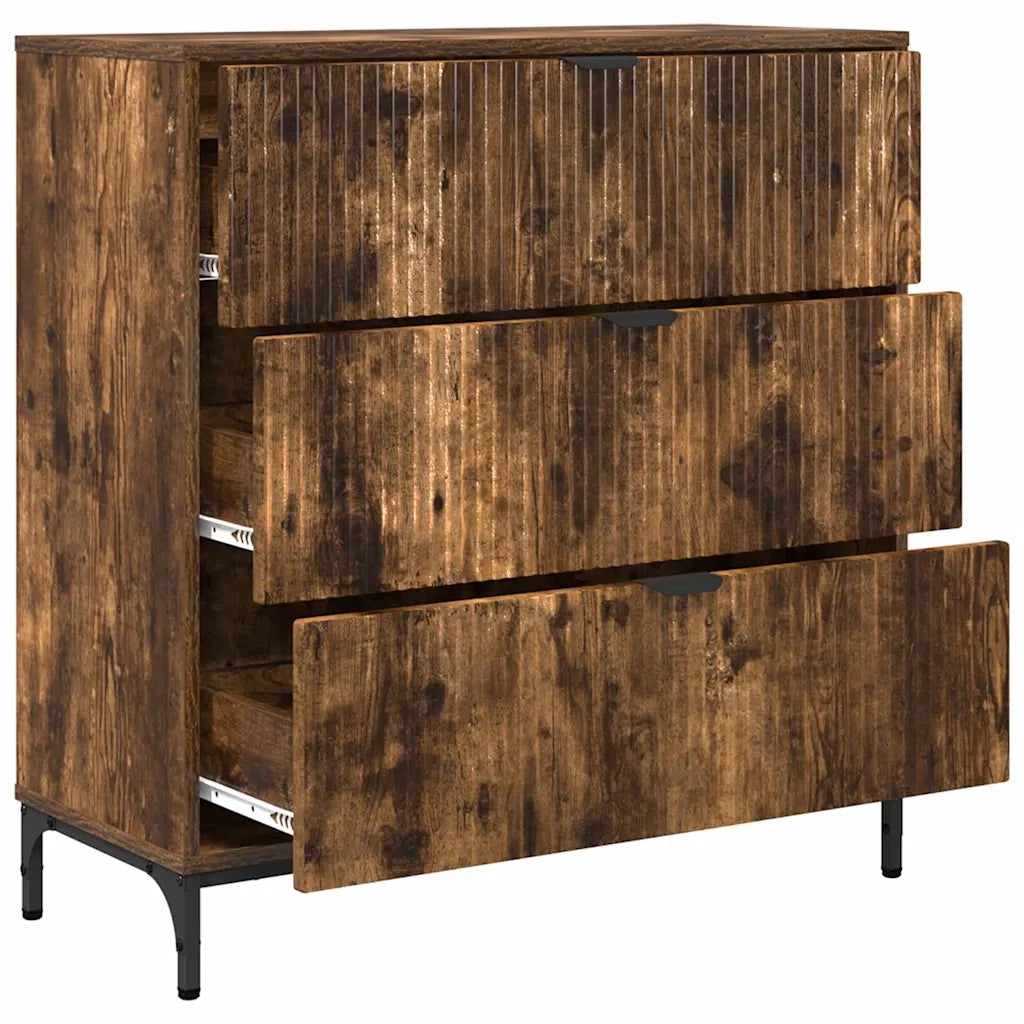 Credenza | Madia | Buffet da pranzo | Armadio da pranzo Rovere fum¨¦ 79,5 x 33 x 82 cm Legno multistrato