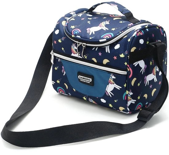 Tas Isolata per Piccoli Bambini per il Pranzo Tas per Ragazzi Ragazze Studente Tas Portatile Ripiegabile per il Pranzo per Lavoro Viaggi Ufficio Picnic (Unicorno)