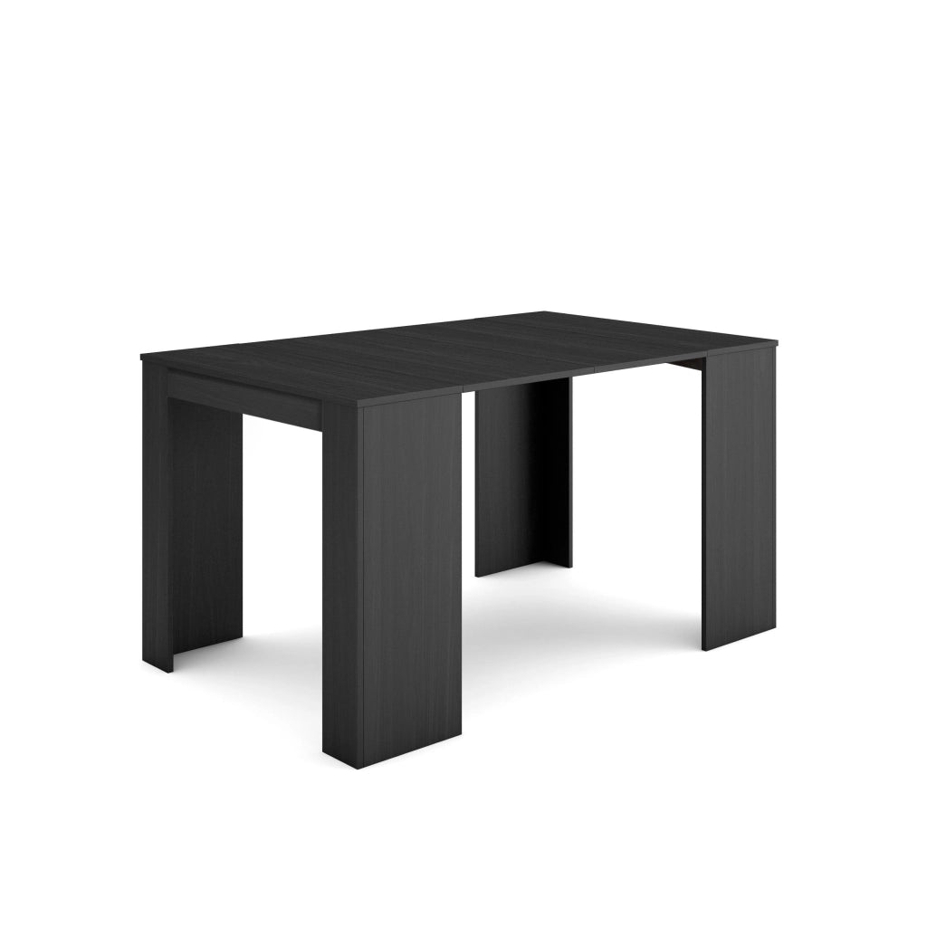 Consolle allungabile, 140x90x77cm, Per 6 persone, Tavolo da pranzo, Nero RF2615