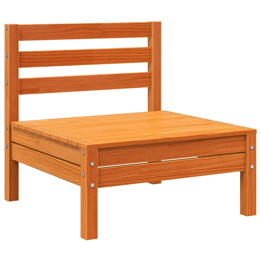 Divani Senza Braccioli Giardino 2pz Marrone Cera Massello Pino 838002