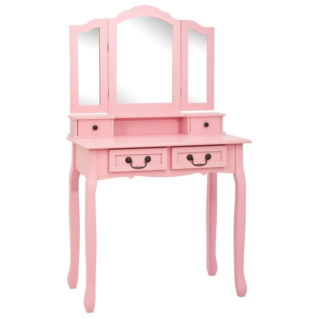 Set toeletta con sgabello 80 x 69 x 141 cm rosa 02_0006325