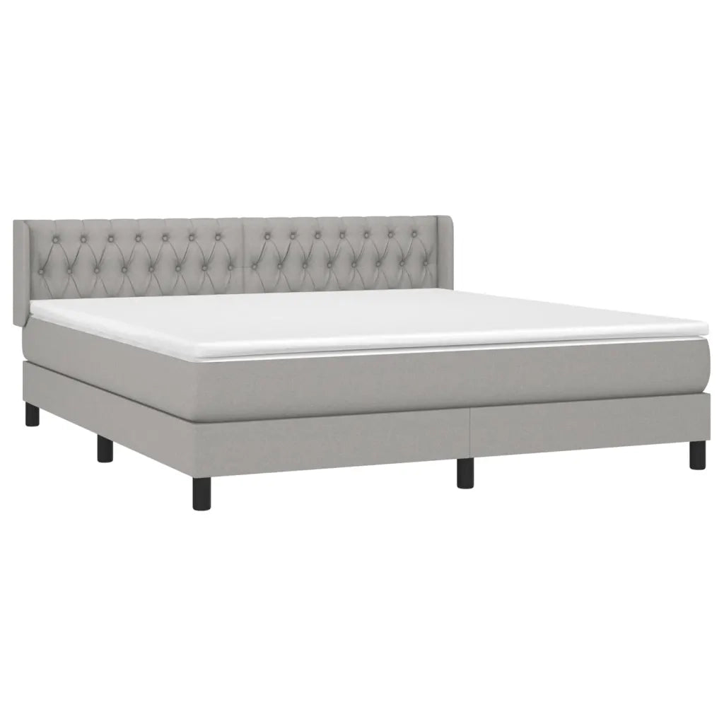 Giroletto a Molle con Materasso Grigio Chiaro180x200 cm Tessuto 3129969