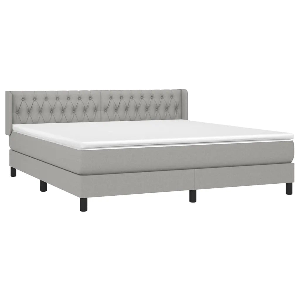 Giroletto a Molle con Materasso Grigio Chiaro180x200 cm Tessuto 3129969