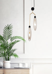 Lampada pendente Modern in Metallo Ventura Opaco Oro