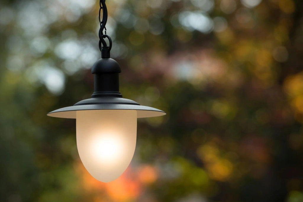 Lampada esterna sospesa Lucide Aruba E27 IP44 nera