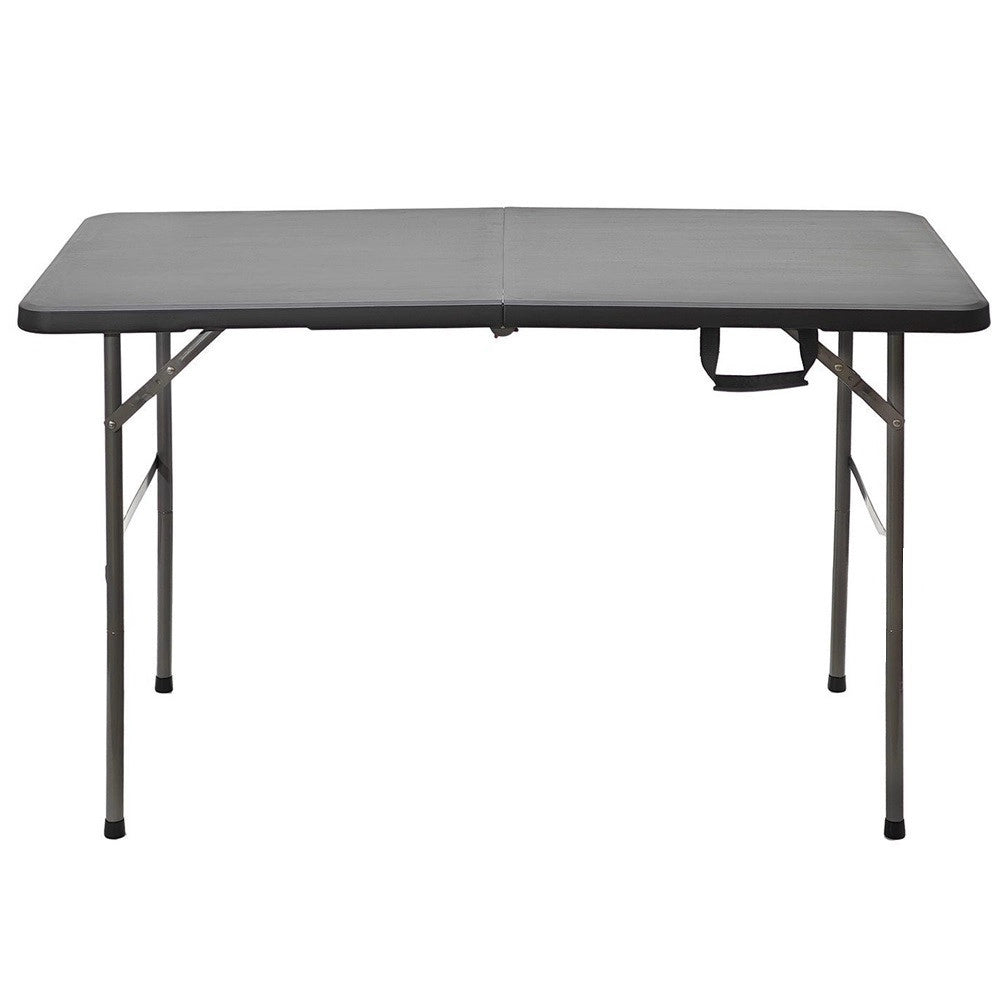Trade Shop - Tavolo Pieghevole Portatile Rettangolare 120cm Multiuso Campeggio Con Maniglia Trasporto -