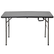 Trade Shop - Tavolo Pieghevole Portatile Rettangolare 120cm Multiuso Campeggio Con Maniglia Trasporto -