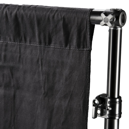 Walimex Set sistema di sfondi largo 120-307 cm, supporto sfondo con asta telescopica, 2 treppiedi per lampada, 2 fondali fotografici in tessuto in bianco e nero e borsa per il trasporto