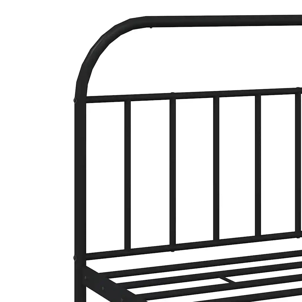 Giroletto con Testiera-Struttura Letto con testiera in Metallo Nero 200x200 cm 143324