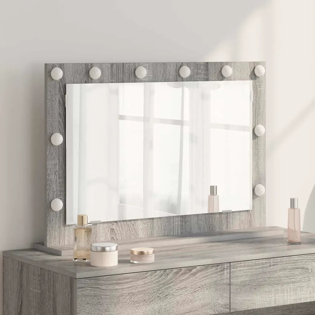 Specchio da Vanità Grigio Sonoma 80 x 55 x 18 cm Rettangolare 868298