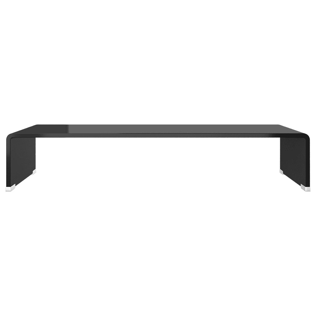 Mobile/Rialzo Porta TV in Vetro Nero 70x30x13 cm 244136