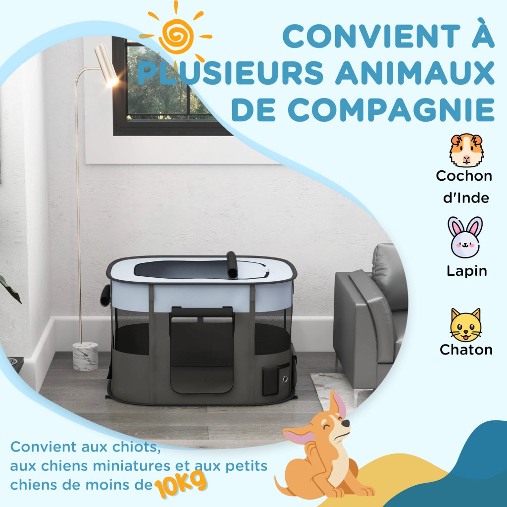 Recinto per animali domestici pieghevole ¨C Minimal ¨C 94x74x60 cm grigio nero