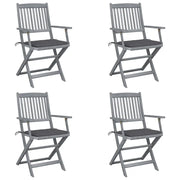 Sedie da Giardino Pieghevoli 4pz con Cuscini in Massello Acacia cod mxl 6325